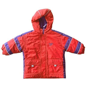 OSH KOSH B'gosh Toddler Boys Hooded Winter Coat Red Blue 2T Cold Snow VGUC
